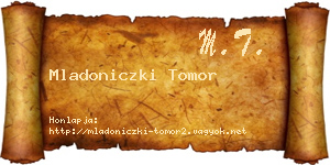 Mladoniczki Tomor névjegykártya